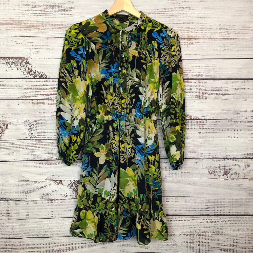 J. Crew Watercolor Silk Floral Dress - Picture 4 of 8